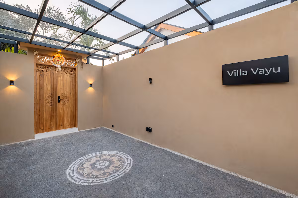Motor bike parking area at Villa Vayu